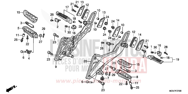 PEDANA per CBR600F PEARL COOL WHITE (NHA16) del 2011