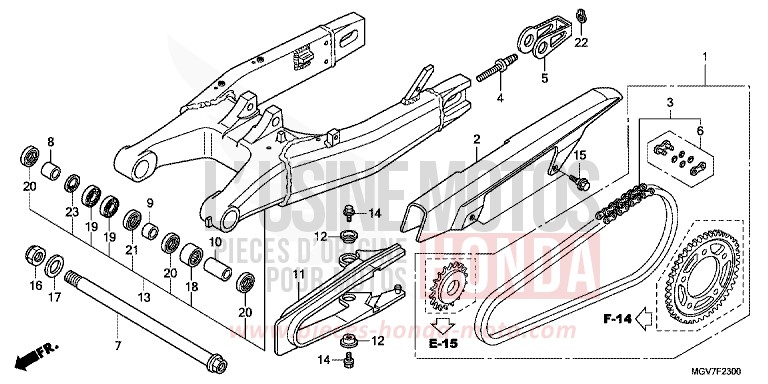 SWINGARM for CBR600F PEARL COOL WHITE (NHA16) from 2011