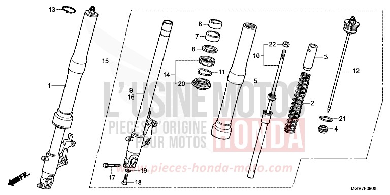 FRONT FORK for CBR600F PEARL COOL WHITE (NHA16K) from 2011