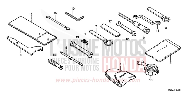 TOOLS for CBR600F PEARL COOL WHITE (NHA16K) from 2011