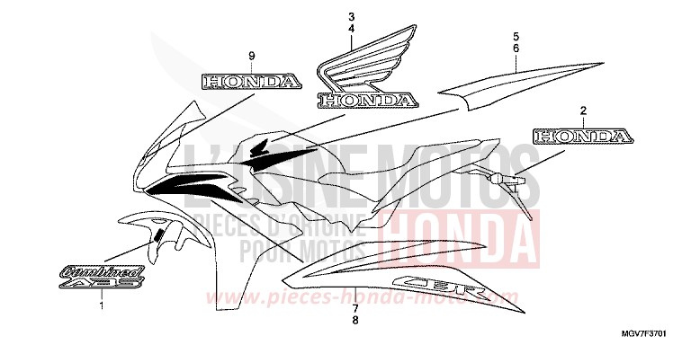 MARK (2) for CBR600F PEARL COOL WHITE (NHA16K) from 2011
