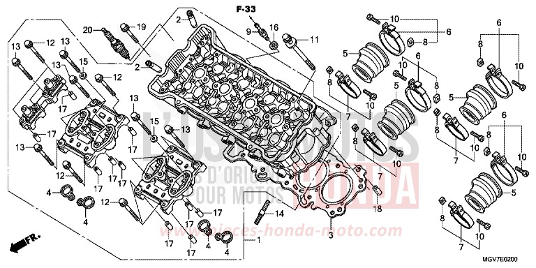 TESTATA per CBR600F PEARL NIGHTSTAR BLACK (NHA84) del 2011