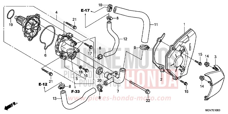WATER PUMP for CBR600F PEARL NIGHTSTAR BLACK (NHA84) from 2011