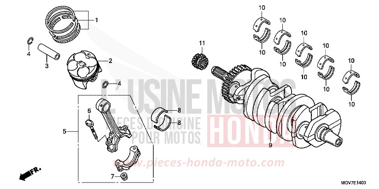 CRANKSHAFT/PISTON for CBR600F PEARL NIGHTSTAR BLACK (NHA84) from 2011