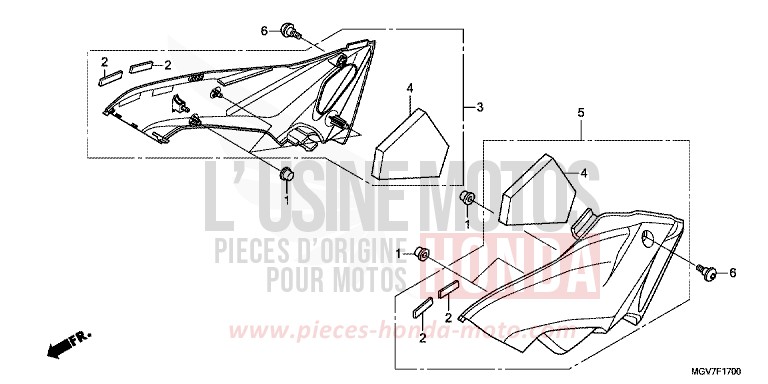 SIDE COVER for CBR600F PEARL NIGHTSTAR BLACK (NHA84) from 2011