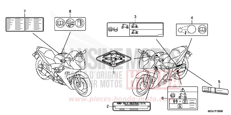CAUTION LABEL for CBR600F PEARL NIGHTSTAR BLACK (NHA84) from 2011