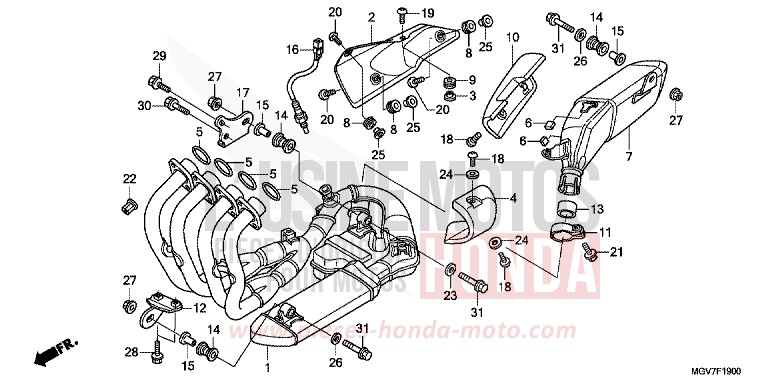 EXHAUST MUFFLER for CBR600F PEARL COOL WHITE (NHA16K) from 2012