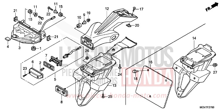 TAILLIGHT for CBR600F PEARL COOL WHITE (NHA16K) from 2012