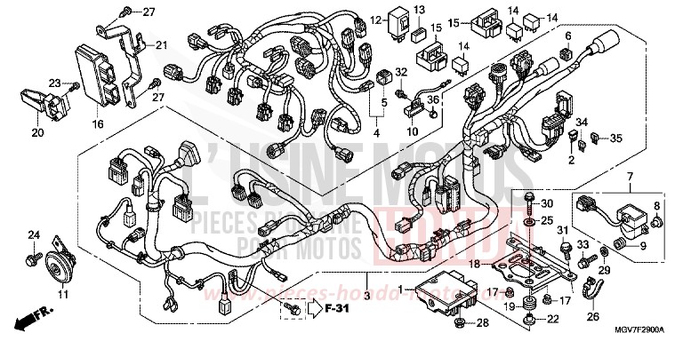 WIRE HARNESS for CBR600F PEARL COOL WHITE (NHA16K) from 2012