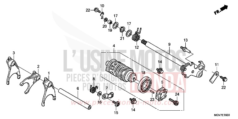 GEARSHIFT DRUM for CBR600F PEARL COOL WHITE (NHA16) from 2012