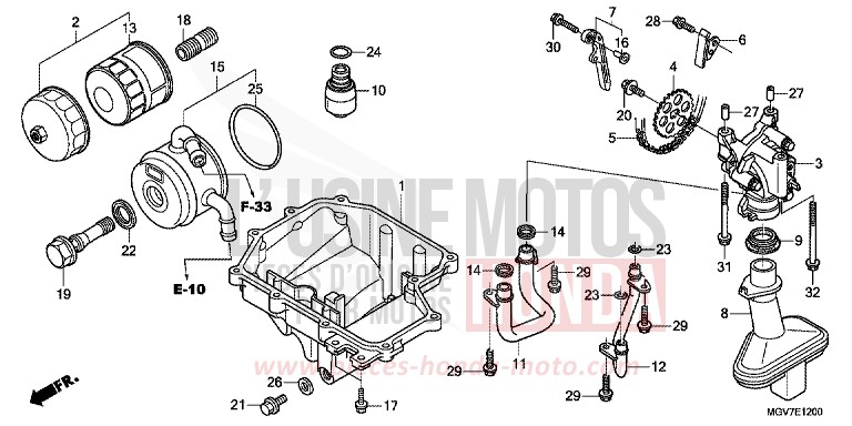 OIL PAN/OIL PUMP for CBR600F PEARL NIGHTSTAR BLACK (NHA84) from 2012
