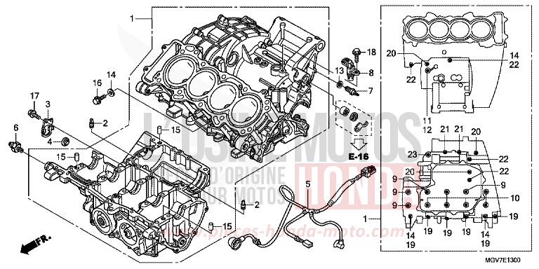 CRANKCASE for CBR600F PEARL NIGHTSTAR BLACK (NHA84) from 2012