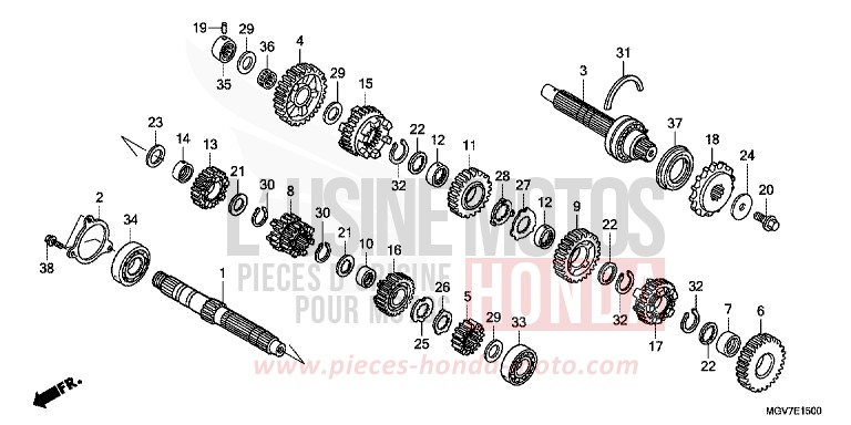 TRANSMISSION for CBR600F PEARL NIGHTSTAR BLACK (NHA84) from 2012
