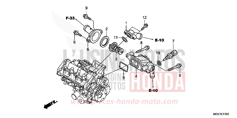 THERMOSTAT for CBR600F PEARL NIGHTSTAR BLACK (NHA84) from 2012