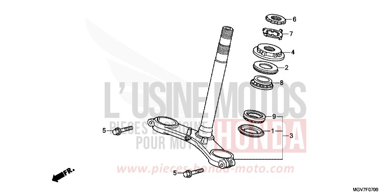 STEERING STEM for CBR600F PEARL NIGHTSTAR BLACK (NHA84) from 2012
