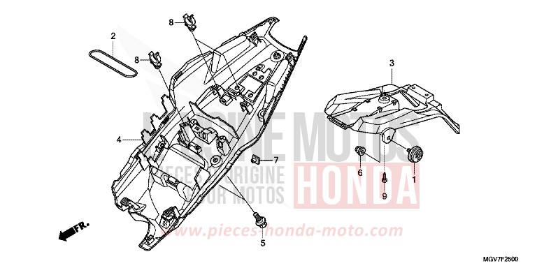 PARAFANGO POSTERIORE per CBR600F PEARL NIGHTSTAR BLACK (NHA84) del 2012