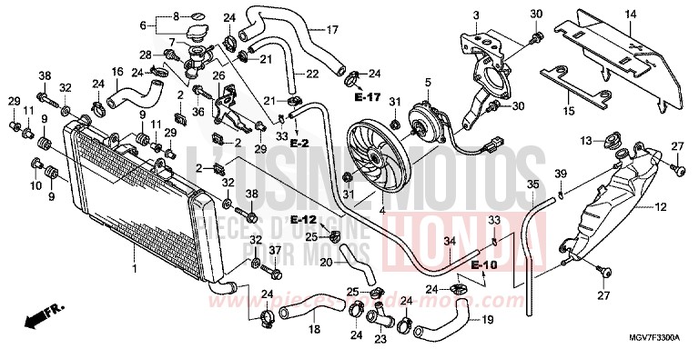 RADIATORE per CBR600F PEARL NIGHTSTAR BLACK (NHA84) del 2012