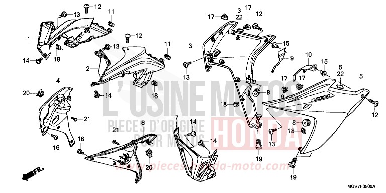 LOWER COWL for CBR600F PEARL NIGHTSTAR BLACK (NHA84) from 2012