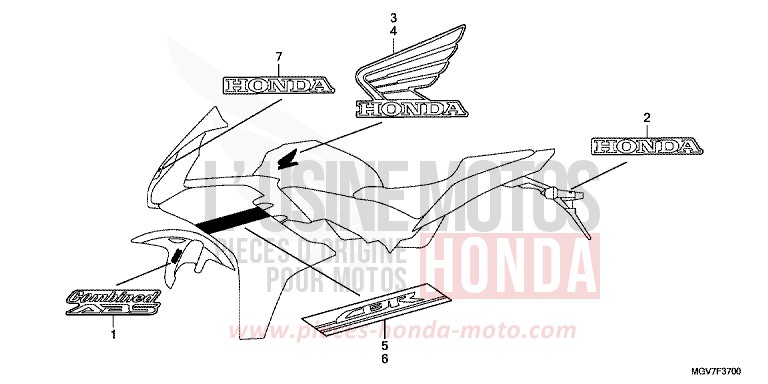 MARCHIO (1) per CBR600F PEARL NIGHTSTAR BLACK (NHA84) del 2012