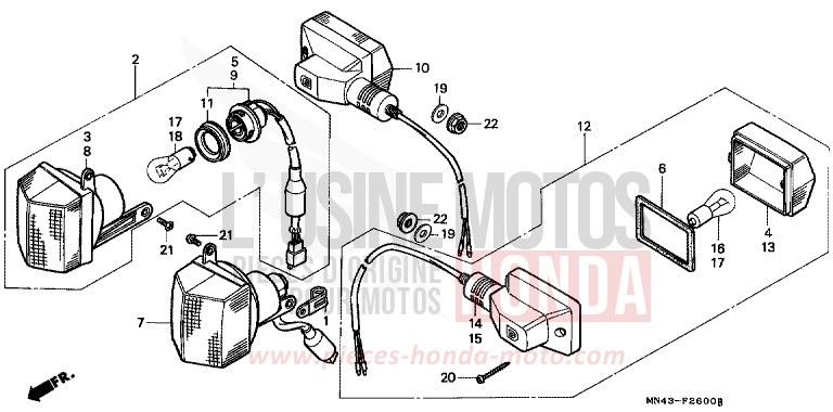 FRECCIA per CBR600F FURIOUS RED (R167A) del 1987