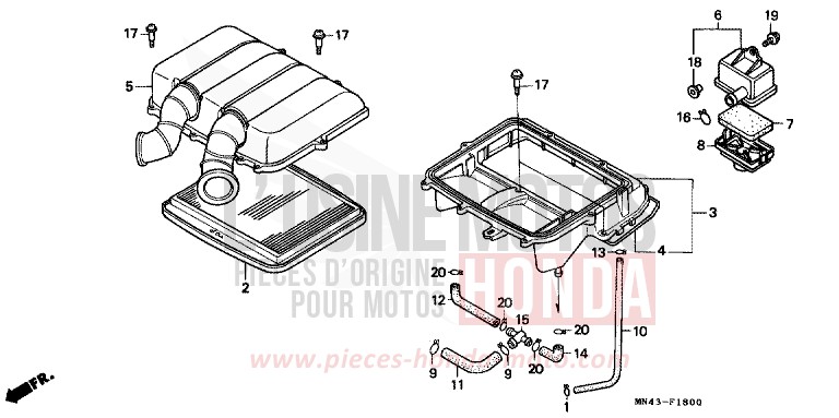 AIR CLEANER for CBR600F NH206H (NH206H) from 1987