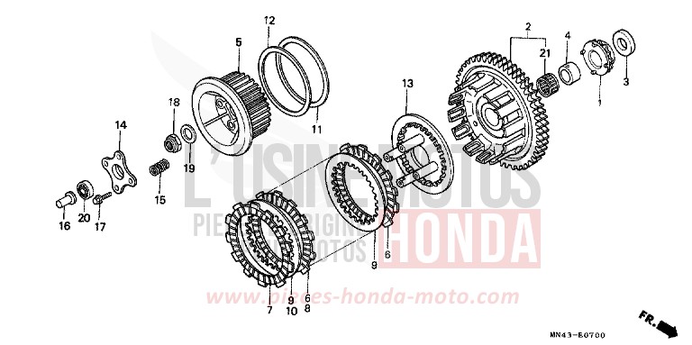 CLUTCH for CBR600F BLACK (NH1K) from 1988