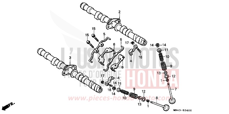 CAMSHAFT/VALVE for CBR600F FIGHTING RED (R134E) from 1988