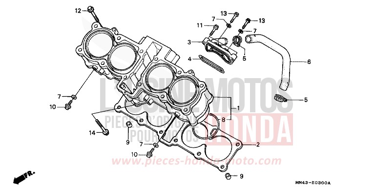 CYLINDER for CBR600F PEARL CRYSTAL WHITE (NH193E) from 1988