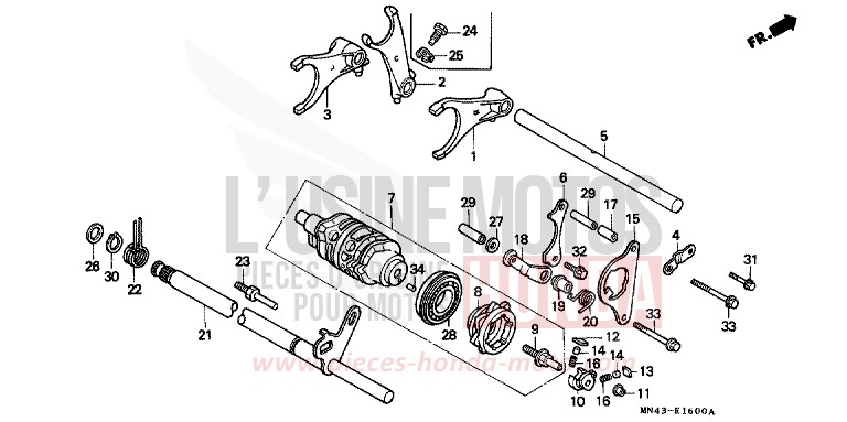 GEARSHIFT DRUM for CBR600F PEARL CRYSTAL WHITE (NH193H) from 1988