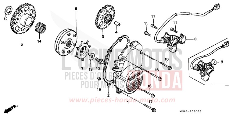 STARTING CLUTCH for CBR600F FIGHTING RED (R134A) from 1989
