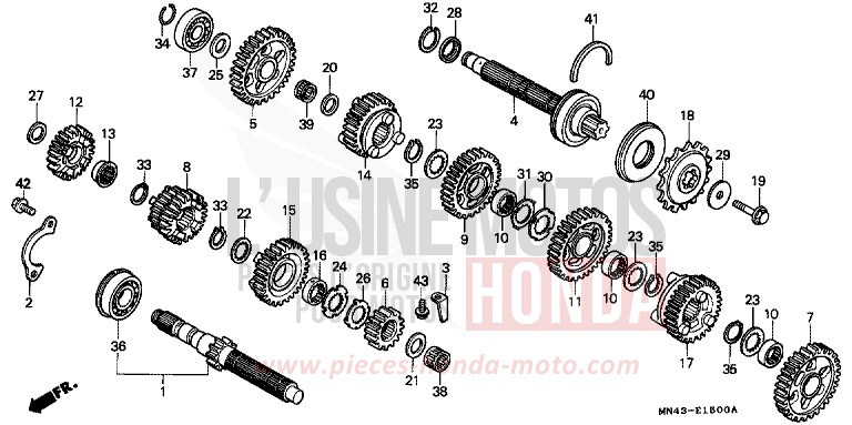 TRANSMISSION for CBR600F FURIOUS RED (R167A) from 1989