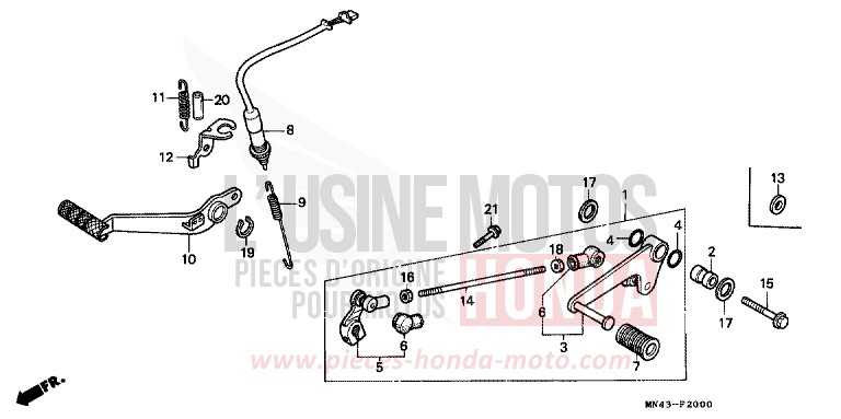 BRAKE PEDAL/CHANGE PEDAL for CBR600F NH206H (NH206H) from 1989