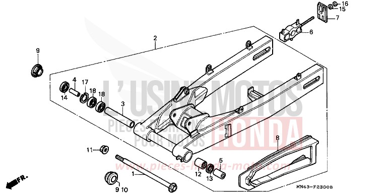 SWINGARM for CBR600F PEARL CRYSTAL WHITE (NH193H) from 1989