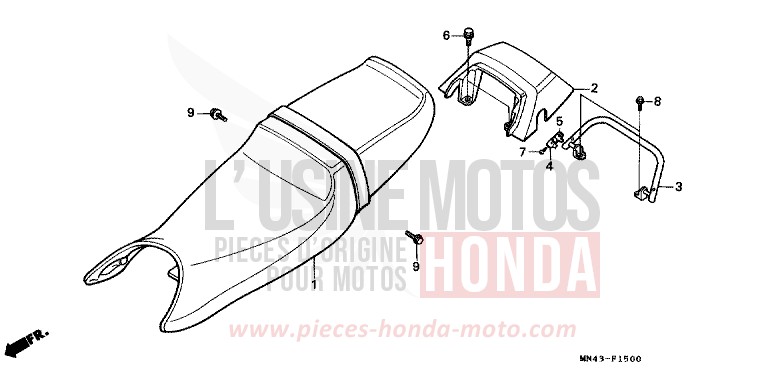 SEAT/SEAT COWL for CBR600F PEARL CRYSTAL WHITE (NH193K) from 1989