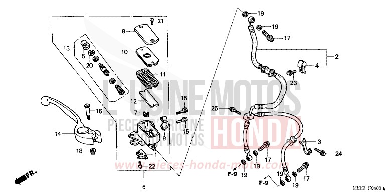 FR. BRAKE MASTER CYLINDER (CBR600RR3/4) for CBR600RR NOIR (NH1) from 2003