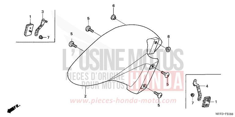 FRONT FENDER (CBR600RR3/4) for CBR600RR ITALIAN RED (R157) from 2003