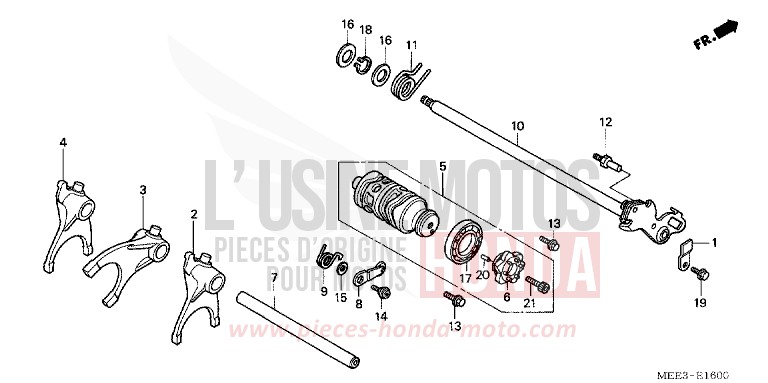 GEARSHIFT DRUM for CBR600RR PEARL FLASH YELLOW (Y163) from 2003