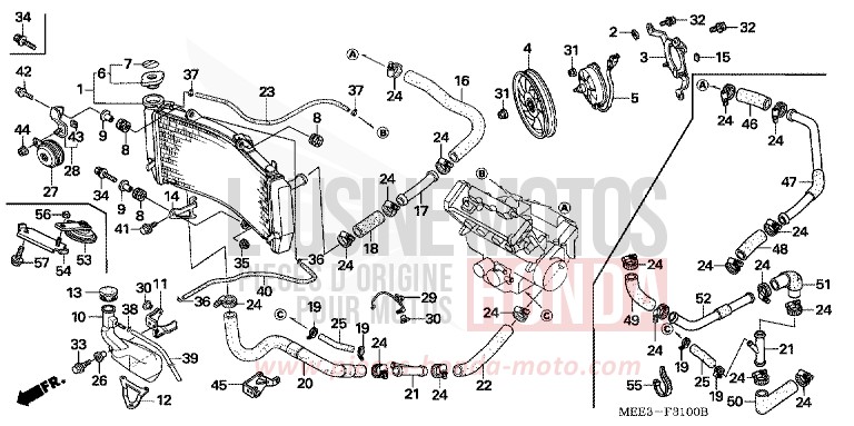 RADIATOR for CBR600RR NOIR (NH1) from 2004