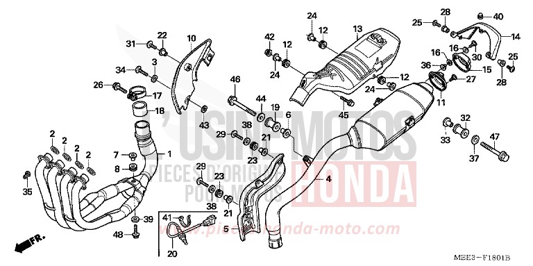EXHAUST MUFFLER (CBR600RR5/6) for CBR600RR NOIR (NH1) from 2005