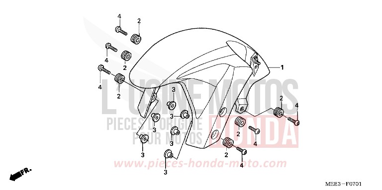 FRONT FENDER (CBR600RR5/6) for CBR600RR CANDY PHOENIX BLUE (PB284) from 2005
