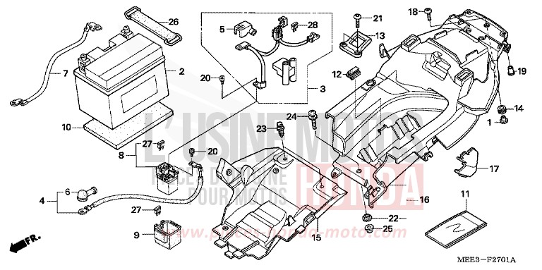 BATTERY (CBR600RR5/6) for CBR600RR ITALIAN RED (R157) from 2005