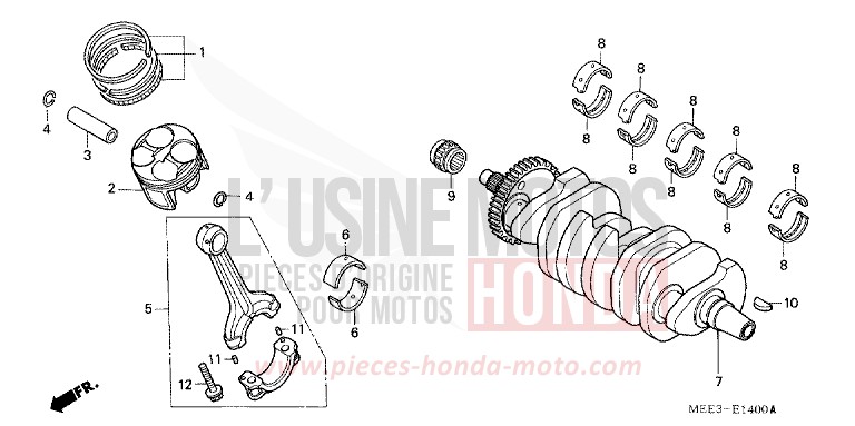 CRANKSHAFT/PISTON for CBR600RR CANDY TAHITIAN BLUE (PB215) from 2006