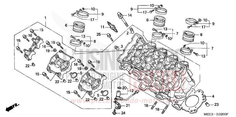 CYLINDER HEAD for CBR600RR CANDY TAHITIAN BLUE (PB215B) from 2006