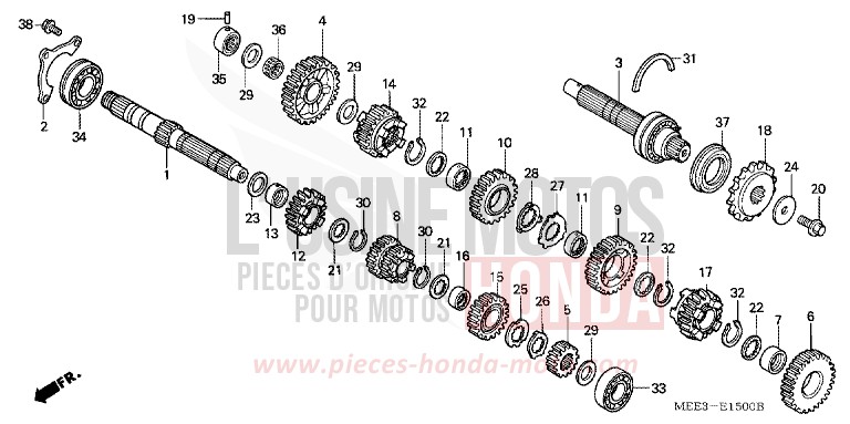 TRANSMISSION for CBR600RR CANDY TAHITIAN BLUE (PB215B) from 2006
