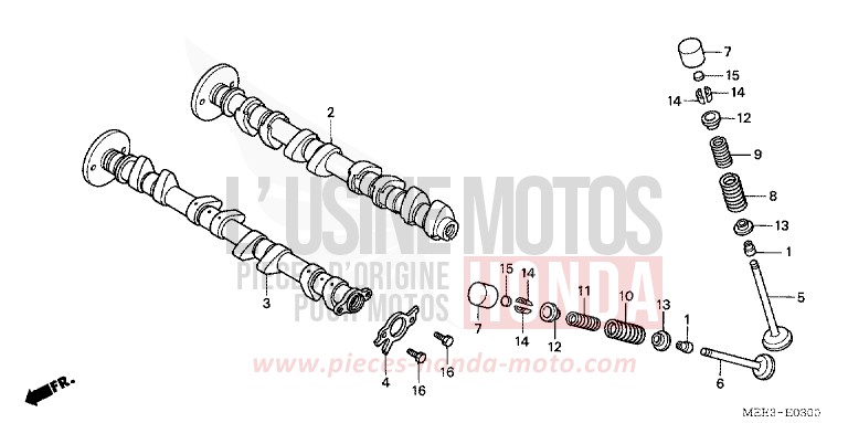 CAMSHAFT/VALVE for CBR600RR GRAPHITE BLACK (NHB01E) from 2006