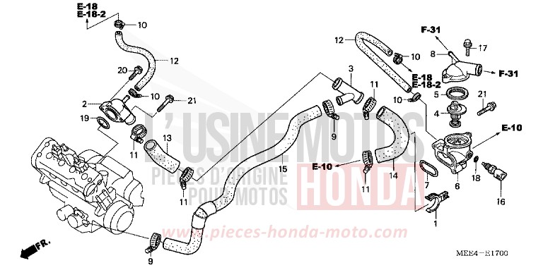 THERMOSTAT for CBR600RR ITALIAN RED (R157H) from 2006