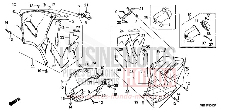 LOWER COWL for CBR600RR ITALIAN RED (R157H) from 2006