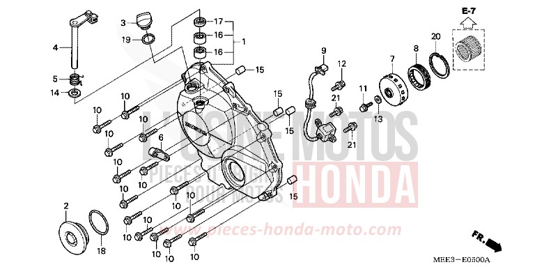 RIGHT CRANKCASE COVER for CBR600RR PEARL FIRE ORANGE (YR263E) from 2006