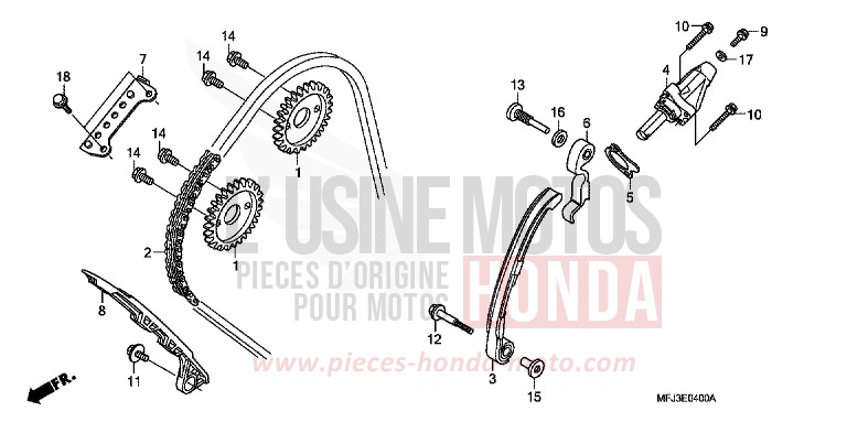 CAM CHAIN/TENSIONER for CBR600RR GRAPHITE BLACK (NHB01EA) from 2007