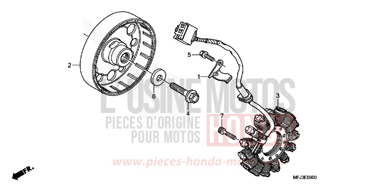 GENERATOR for CBR600RR GRAPHITE BLACK (NHB01EA) from 2007